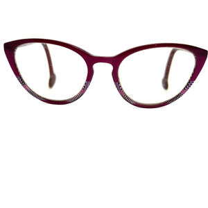 La Eyeworks eyeglasses Frames horse shoe 620 53-20-140 Red Cat eye H18173